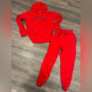 Chicago Kids Red Sweatpants Set